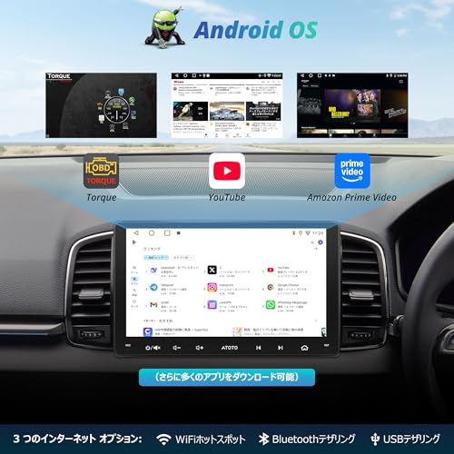 ATOTOLIFE - A5L 2DIN Androidナビ9インチ ディスプレイ